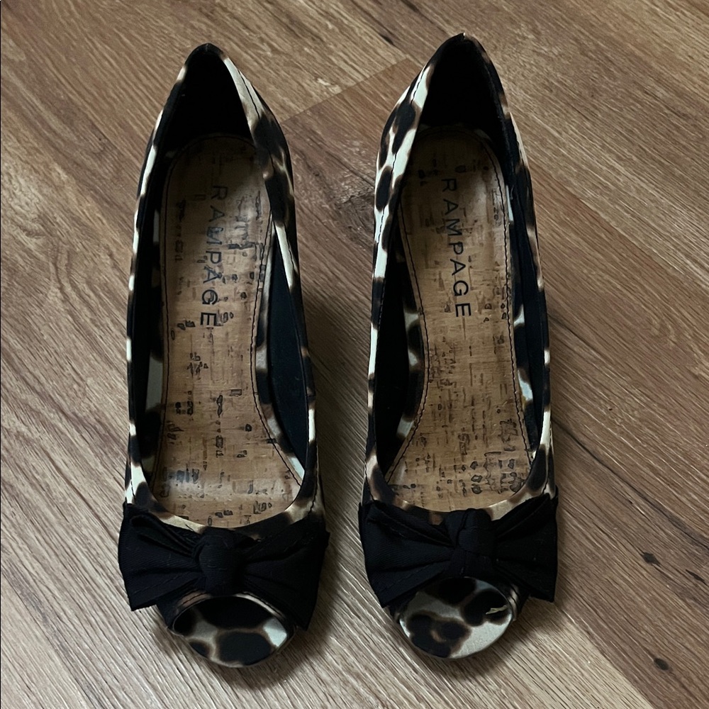 Rampage peep toe cork wedge, EUC, size 7.5 - Picture 2 of 4